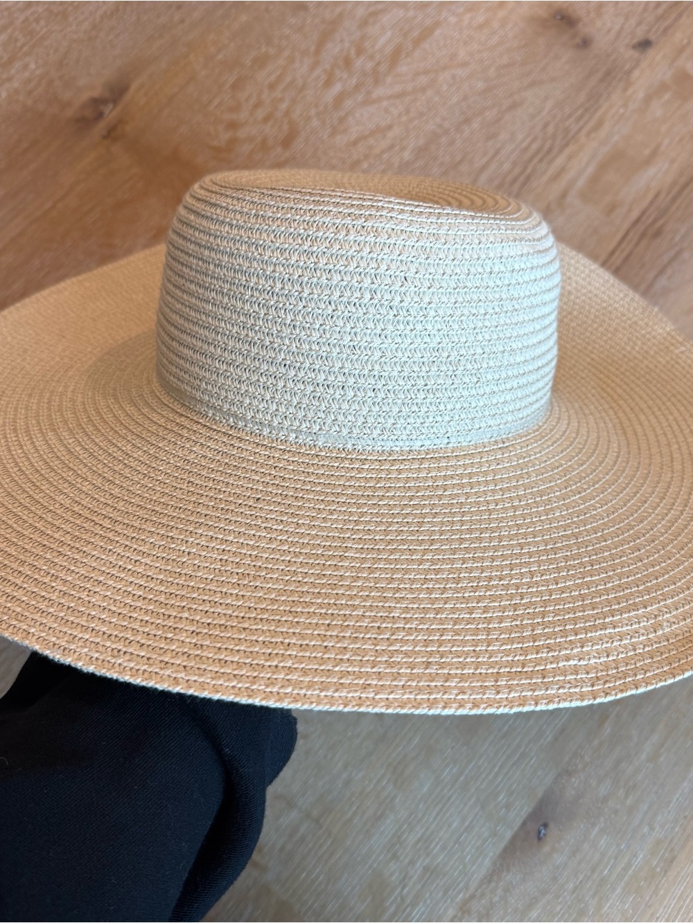 Calia Wide Brim Straw Hat Neutral Beach Sun Hat Coastal Vacation Style - Picture 2 of 4